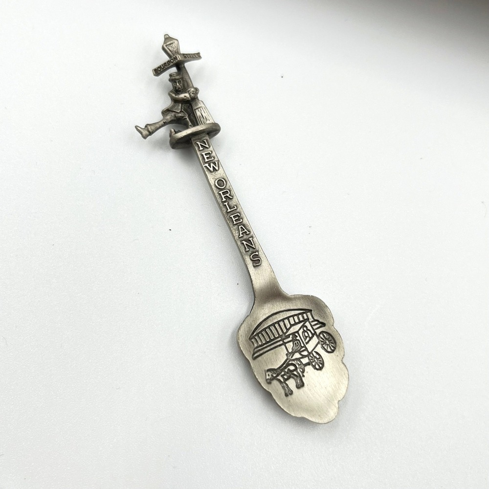 Vintage New Orleans Bourbon Street Souvenir Spoon Horse Carriage Collector Gift